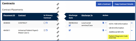 Patient Diagnosis Code Override